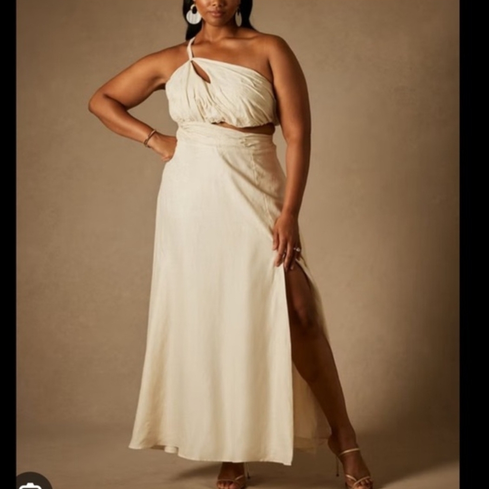 Eloquii Cream Maxi Dress